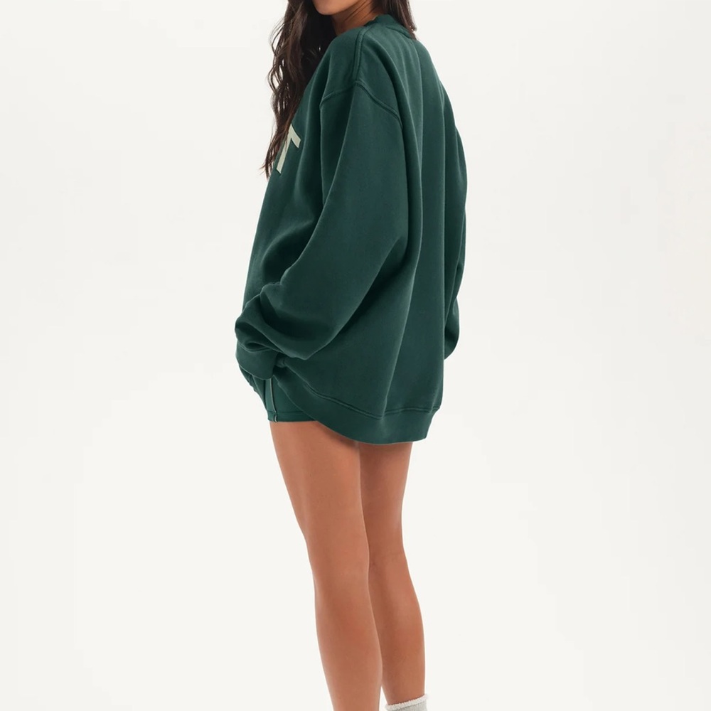 SET Active XL Midweight Sweats Staple Crewneck Nocturnal Sweatshirt Green SETmas - Picture 4 of 10